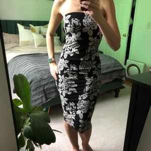 Black Flower Tube Dress